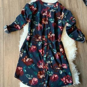 Merona button down navy midi dress medium